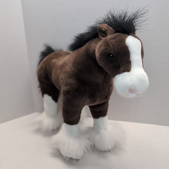 Gund Clyde Clydesdale Horse Plush Stuffed Animal 42985 Brown & White - Picture 2 of 11